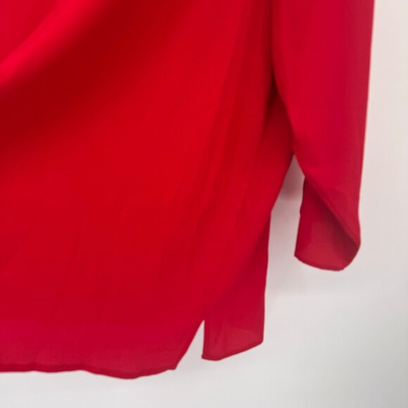 Catherines Red V-Neck Long Sleeve Top Rhinestone Accent size 3X 26/28W - Picture 9 of 11